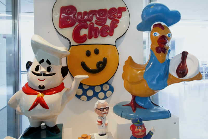 Image: Installation view of "A World of Characters: Advertising Icons from the Warren Dotz Collection"