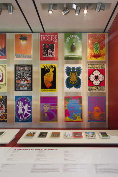 Image: Installation view of "When Art Rocked: San Francisco Music Posters"