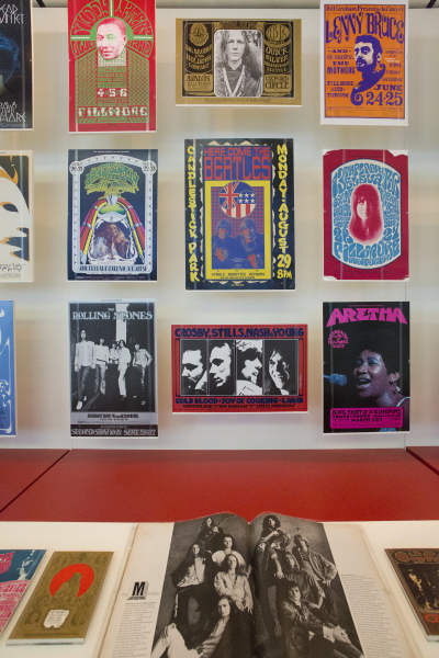 Image: Installation view of "When Art Rocked: San Francisco Music Posters"
