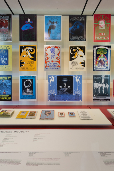 Image: Installation view of "When Art Rocked: San Francisco Music Posters"
