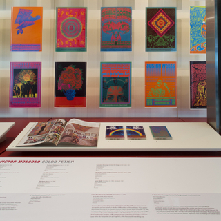 Installation view of "When Art Rocked: San Francisco Music Posters"