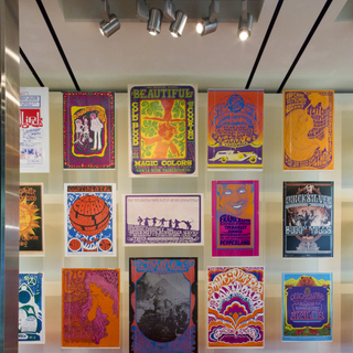 Installation view of "When Art Rocked: San Francisco Music Posters"