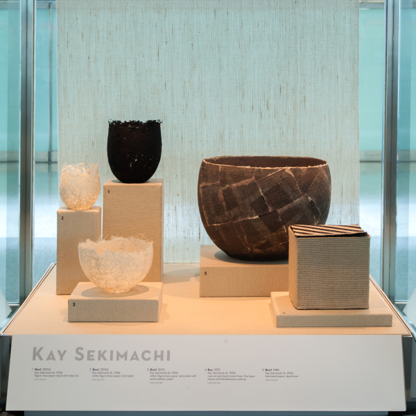 Image: Installation view of "Turn, Weave, Fire and Fold: Vessels from the Forrest L. Merrill Collection"
