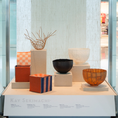 Image: Installation view of "Turn, Weave, Fire and Fold: Vessels from the Forrest L. Merrill Collection"