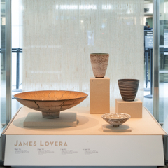 Image: Installation view of "Turn, Weave, Fire and Fold: Vessels from the Forrest L. Merrill Collection"