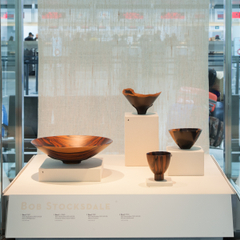 Image: Installation view of "Turn, Weave, Fire and Fold: Vessels from the Forrest L. Merrill Collection"