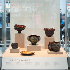 Installation view of "Turn, Weave, Fire and Fold: Vessels from the Forrest L. Merrill Collection"