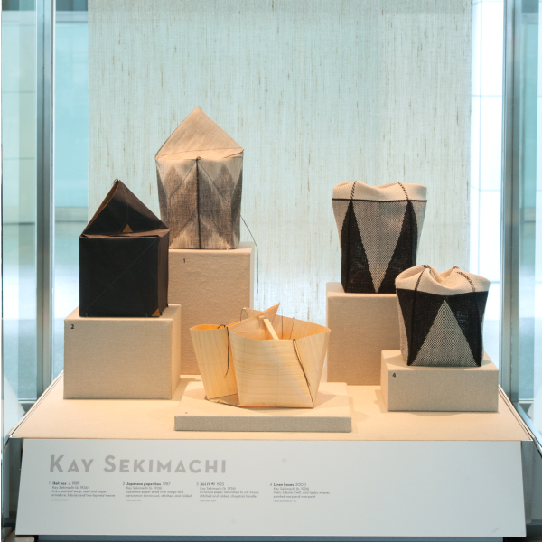 Image: Installation view of "Turn, Weave, Fire and Fold: Vessels from the Forrest L. Merrill Collection"