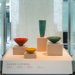 Image: Installation view of "Turn, Weave, Fire and Fold: Vessels from the Forrest L. Merrill Collection"