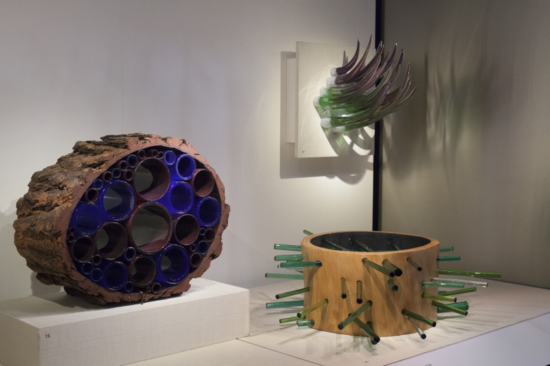 Image: Installation view of "Studio Glass, The Art of Marvin Lipofsky, Richard Marquis, John Lewis and Elin Christopherson"