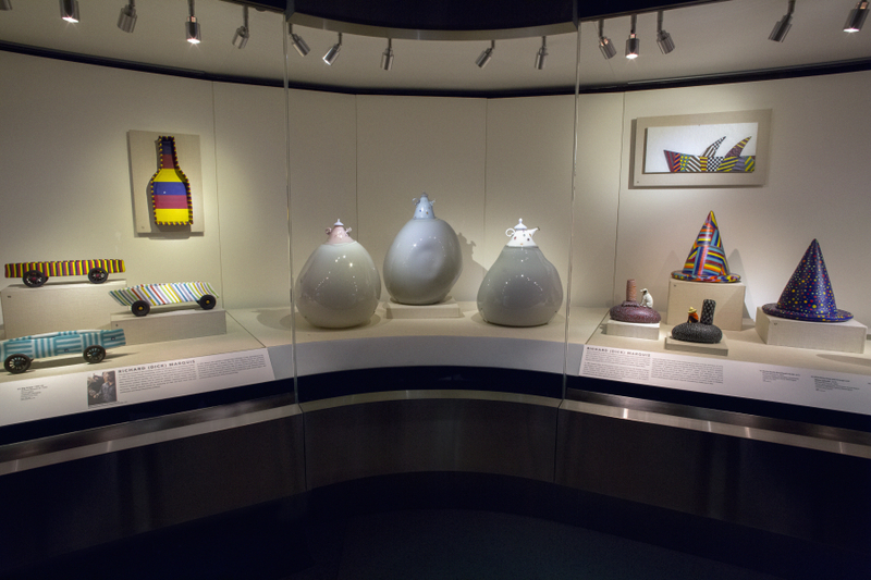Image: Installation view of "Studio Glass, The Art of Marvin Lipofsky, Richard Marquis, John Lewis and Elin Christopherson"