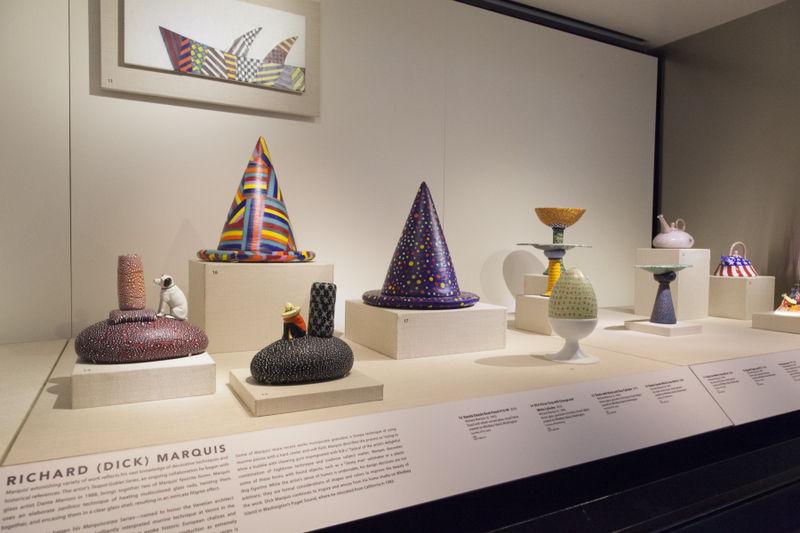 Image: Installation view of "Studio Glass, The Art of Marvin Lipofsky, Richard Marquis, John Lewis and Elin Christopherson"
