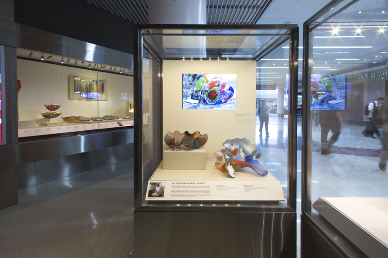 Image: Installation view of "Studio Glass, The Art of Marvin Lipofsky, Richard Marquis, John Lewis and Elin Christopherson"