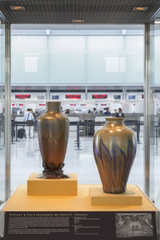 Image: Installation view of "A Radiant Light: The Artistry of Louis C. Tiffany"