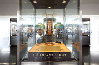 Image: Installation view of "A Radiant Light: The Artistry of Louis C. Tiffany"