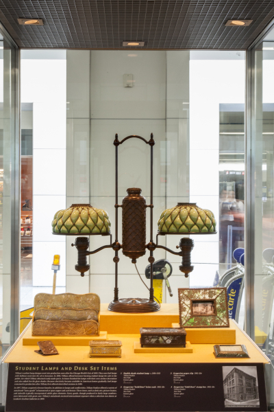 Image: Installation view of "A Radiant Light: The Artistry of Louis C. Tiffany"