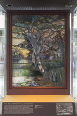 Image: Installation view of "A Radiant Light: The Artistry of Louis C. Tiffany"