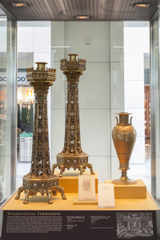 Image: Installation view of "A Radiant Light: The Artistry of Louis C. Tiffany"