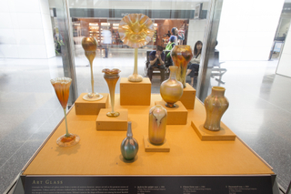 Image: Installation view of "A Radiant Light: The Artistry of Louis C. Tiffany"