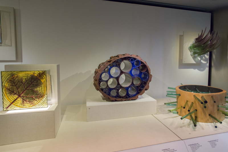 Image: Installation view of "Studio Glass, The Art of Marvin Lipofsky, Richard Marquis, John Lewis and Elin Christopherson"