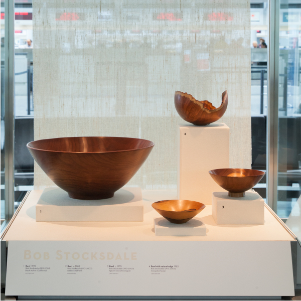Image: Installation view of "Turn, Weave, Fire and Fold: Vessels from the Forrest L. Merrill Collection"