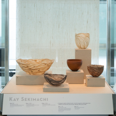 Image: Installation view of "Turn, Weave, Fire and Fold: Vessels from the Forrest L. Merrill Collection"