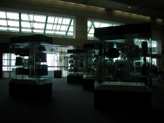 Image: Installation view of "The Flight Bag: Icon of Air Travel"