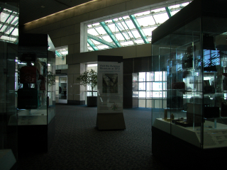 Image: Installation view of "The Flight Bag: Icon of Air Travel"