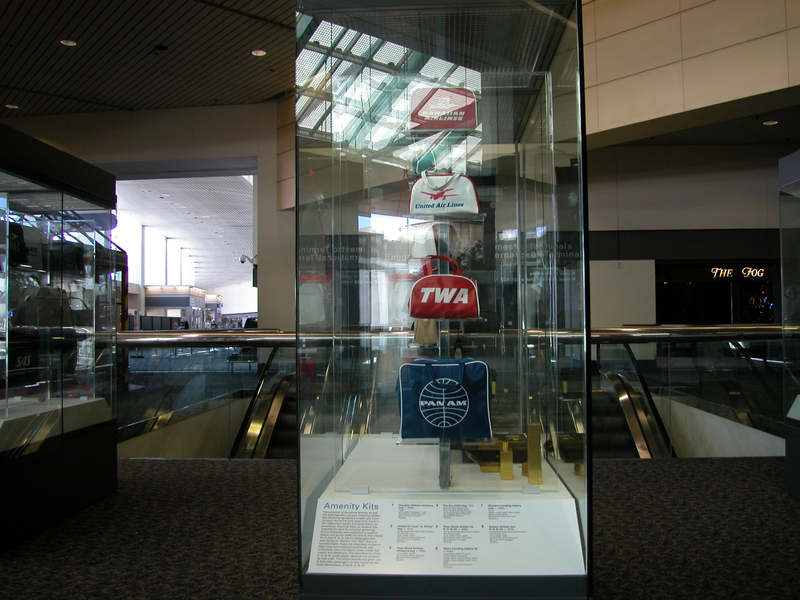 Image: Installation view of "The Flight Bag: Icon of Air Travel"