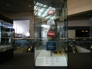Image: Installation view of "The Flight Bag: Icon of Air Travel"