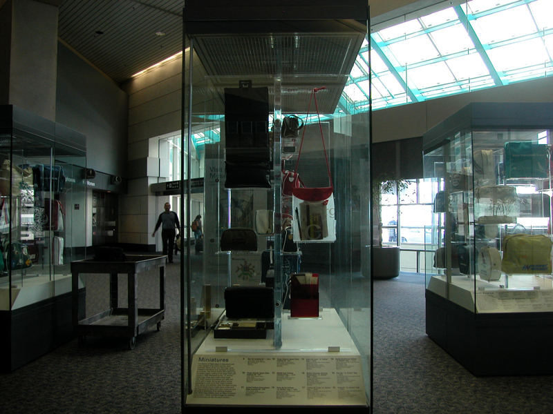 Image: Installation view of "The Flight Bag: Icon of Air Travel"