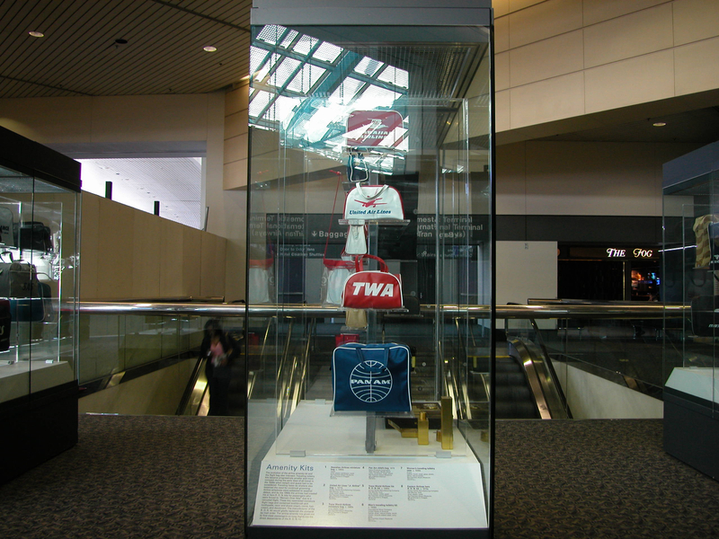 Image: Installation view of "The Flight Bag: Icon of Air Travel"