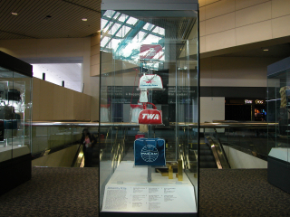 Image: Installation view of "The Flight Bag: Icon of Air Travel"