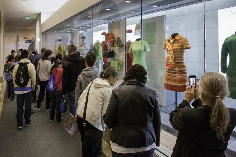 Image: Installation view of "Fashion in Flight: A History of Airline Uniform Design"