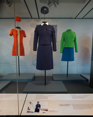 Image: Installation view of "Fashion in Flight: A History of Airline Uniform Design"