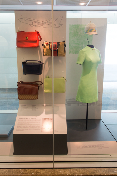 Image: Installation view of "Fashion in Flight: A History of Airline Uniform Design"