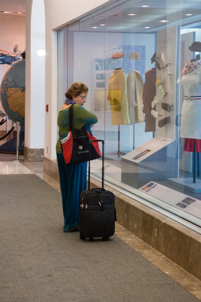 Image: Installation view of "Fashion in Flight: A History of Airline Uniform Design"