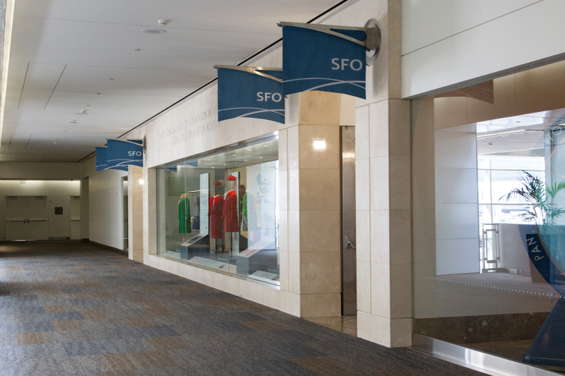 Image: Installation view of "Fashion in Flight: A History of Airline Uniform Design"