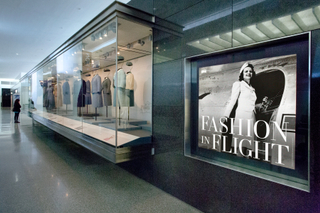 Image: Installation view of "Fashion in Flight: A History of Airline Uniform Design"