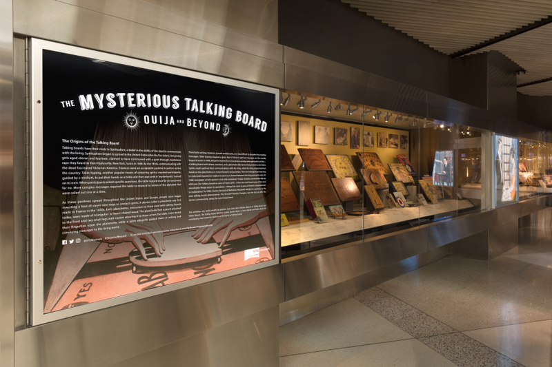 Image: Installation view of "The Mysterious Talking Board: Ouija and Beyond"
