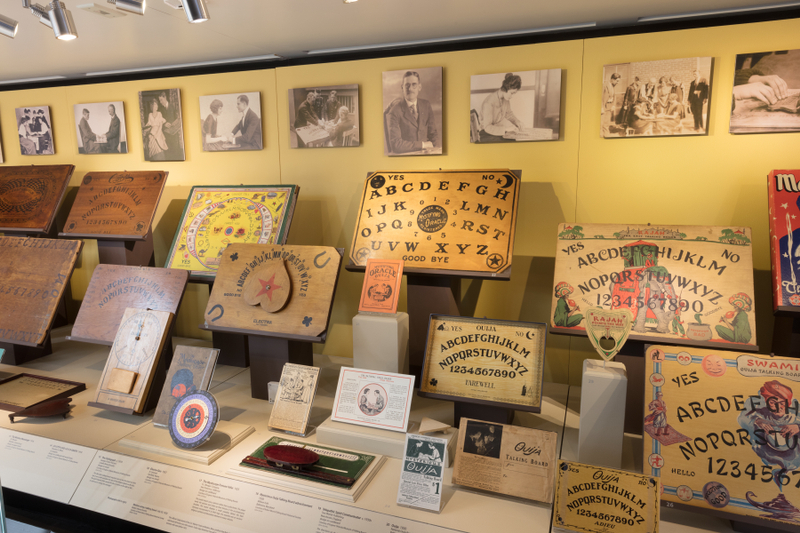 Image: Installation view of "The Mysterious Talking Board: Ouija and Beyond"