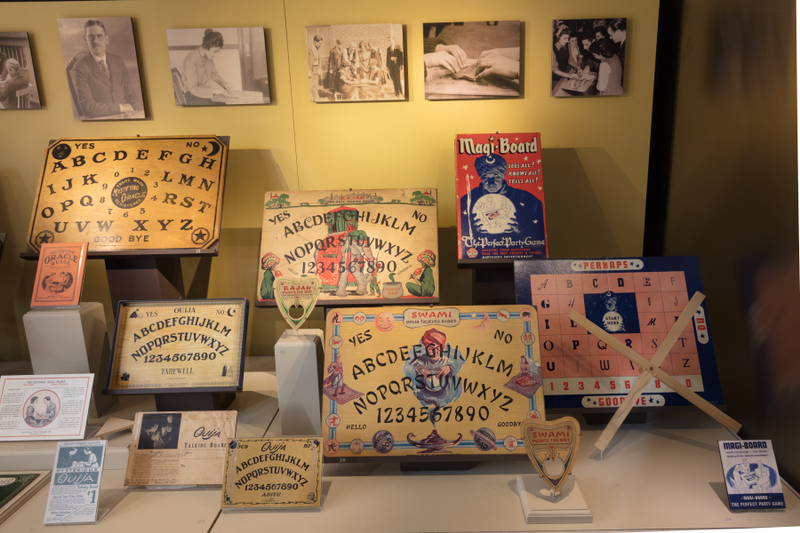 Image: Installation view of "The Mysterious Talking Board: Ouija and Beyond"