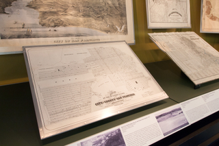 Image: Installation view of "San Francisco, From the David Rumsey Map Collection"