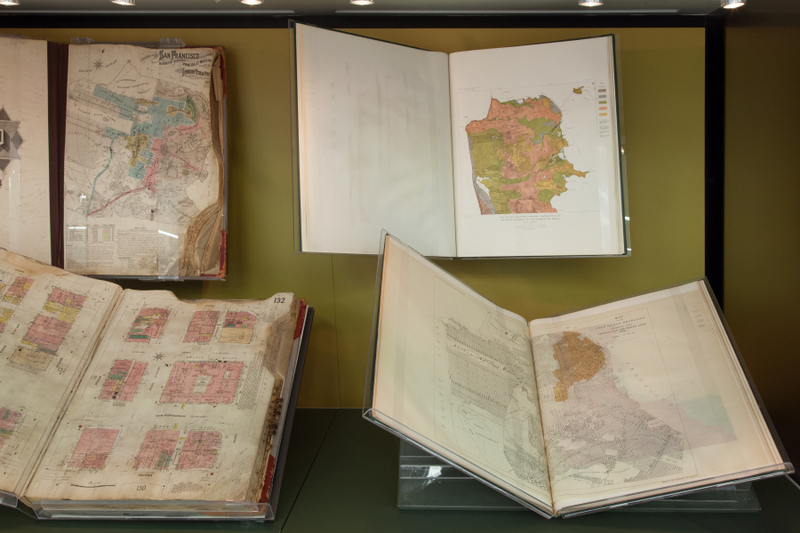 Image: Installation view of "San Francisco, From the David Rumsey Map Collection"
