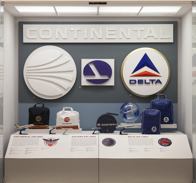 Image: Installation view of "Airline Identity: Marks, Brands and Logos"