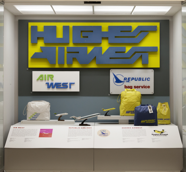 Image: Installation view of "Airline Identity: Marks, Brands and Logos"