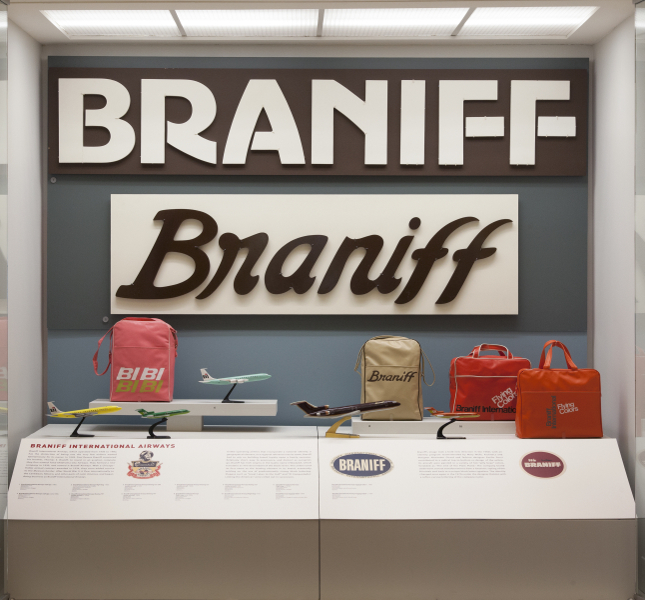 Image: Installation view of "Airline Identity: Marks, Brands and Logos"