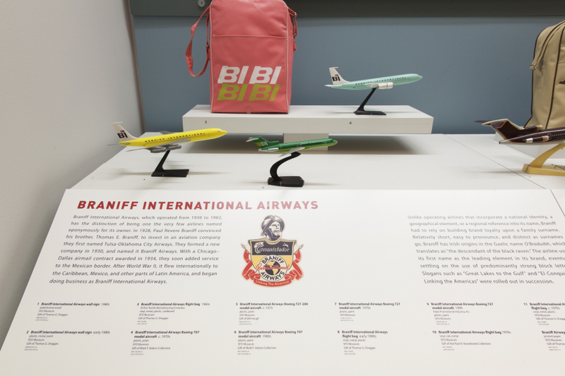 Image: Installation view of "Airline Identity: Marks, Brands and Logos"