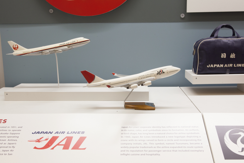 Image: Installation view of "Airline Identity: Marks, Brands and Logos"