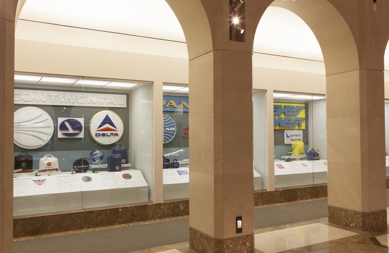 Image: Installation view of "Airline Identity: Marks, Brands and Logos"